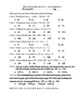 Đề khảo sát môn Toán Lớp 4 - Tuần 7 - Trường TH Xuân Hồng C
